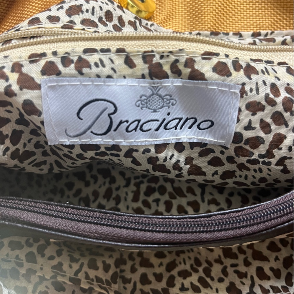 Braciano Gold Tote with Leopard Print Lining - Picture 14 of 16